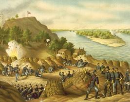 Click to read caption The Siege of Vicksburg The town of Vicksburg was located on a bluff above a hairpin turn in the Mississippi River. The city was easy to defend and difficult to capture.
