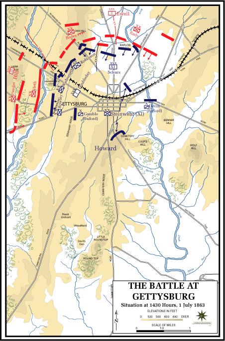 Gettysburg: Day One Small Union force led by Buford delayed a larger Confederate force