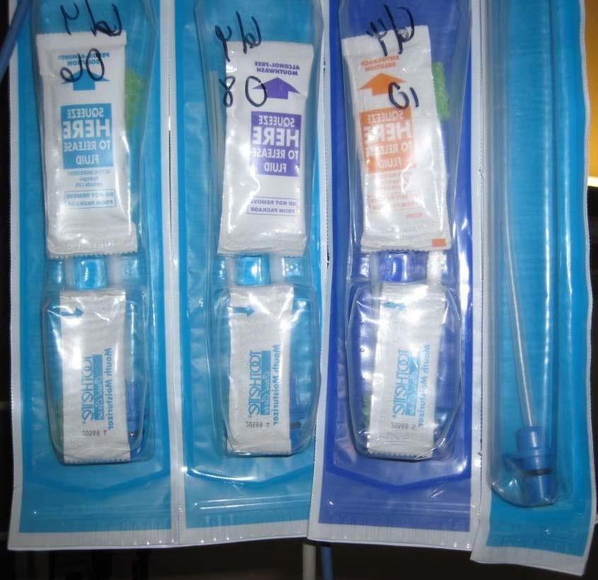 Barriers and How We Resolved Each time a nurse would take an oral care kit with components for 12 cleanings (24 hour kits), they would mark the time at which each component was due to be