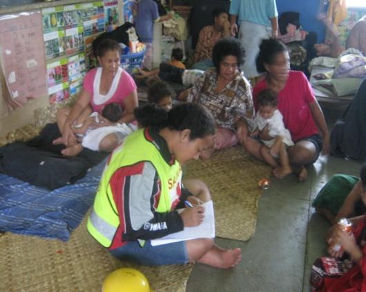 Red Cross and Red Crescent action Prior to the cyclone, Samoa Red Cross Society (SRCS) had six pre-positioned depots of contingency relief items (two in Savai l, once in Manono, one in Apolima and