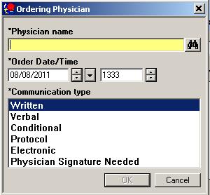 accept a verbal order from a provider, follow the basic order entry process. The provider must be on the phone with the nurse when taking telephone orders.