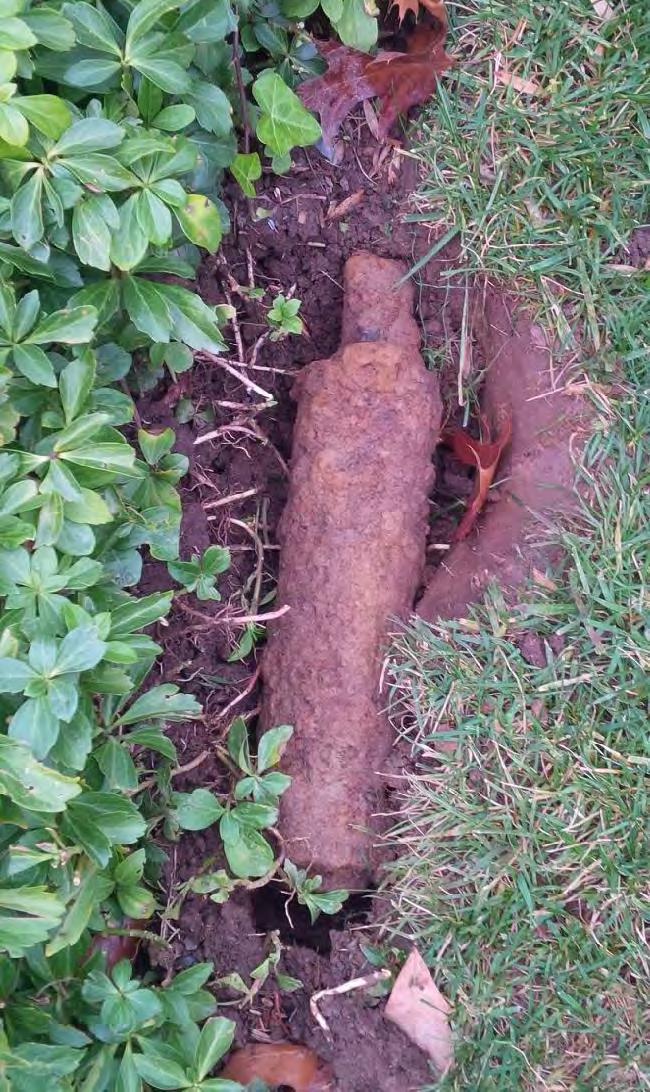 STOKES MORTAR 19 3-inch Stokes Mortar Found During Pilot Project (2016) Removed by an Army Explosive Ordinance Disposal team,