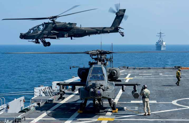 U.S. Army AH-64D Apache helicopter takes off from Afloat Forward Staging Base (Interim) USS Ponce during exercise, November 2012 (U.S. Navy/Jon Rasmussen) The 2015 JP 5-0 update enables planners to better prepare their leadership for discussions in the strategic decision space at the national and theater levels.