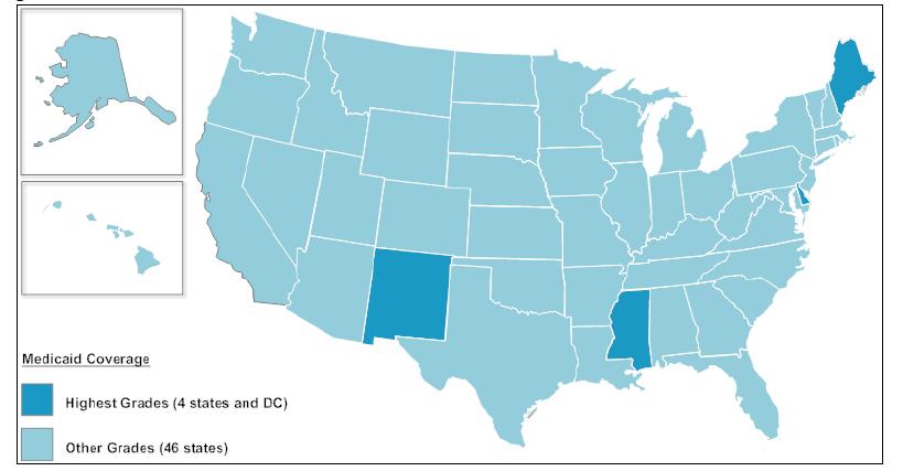 United States Medicaid - Coverage 48 (92%) of states