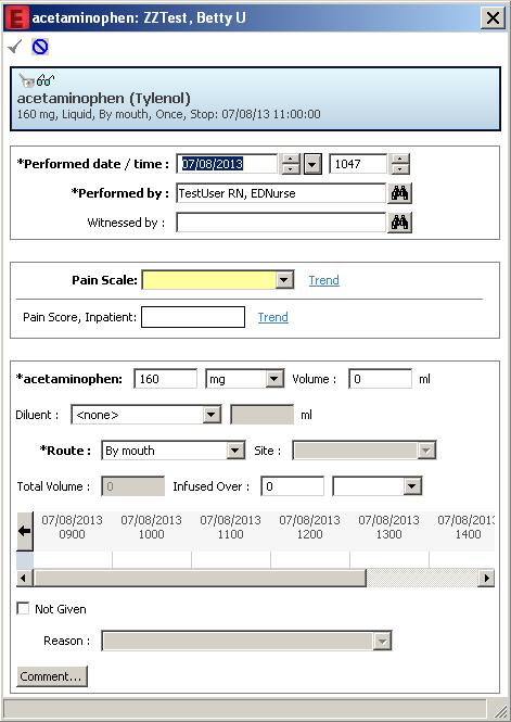 Charting Additional Data Elements Some medications require the charting of additional data elements that will display in the charting window.