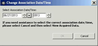 7. Change the date/time as needed. 8. Click the Associate button and the patient's name is displayed in the Patient Name column. 9.