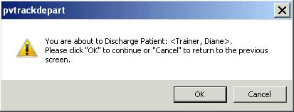 & Depart When you are ready to discharge the patient select the & Depart section of the Depart Process.