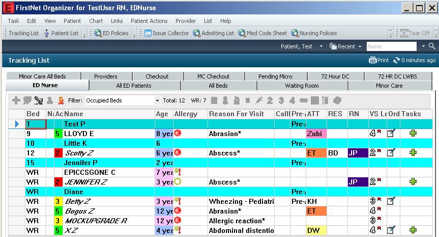 Accessing Allergy Profile Window from the Tracking List Double clicking on the Allergies Icon the Tracking List and access the allergy profile window.