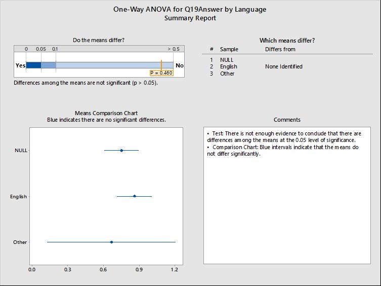 ANOVA Output - Language Differences in Age Patients