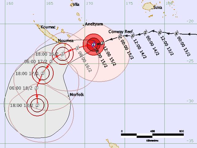 February, Tonga as a Cat 4 on 12 February and the Southern Lau group of Fiji as Cat 4 on February 13.