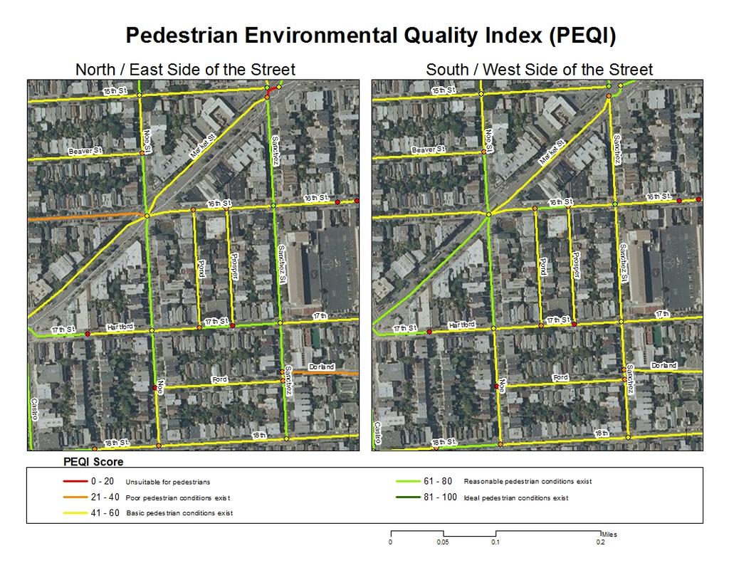 Injury data and ALR-Related Metrics Map injury events Pedestrian Environmental Quality Index (2.