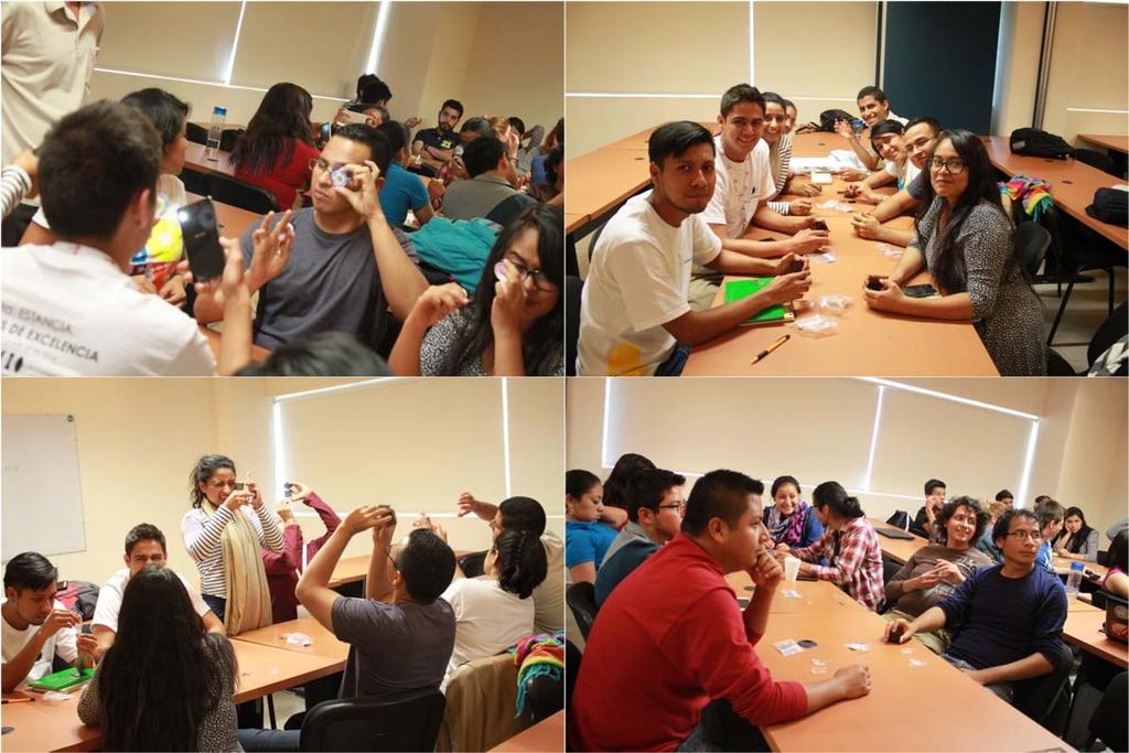b) Optics games Using the outreach kits, summer students played with light and learned about some phenomena like polarization, diffraction