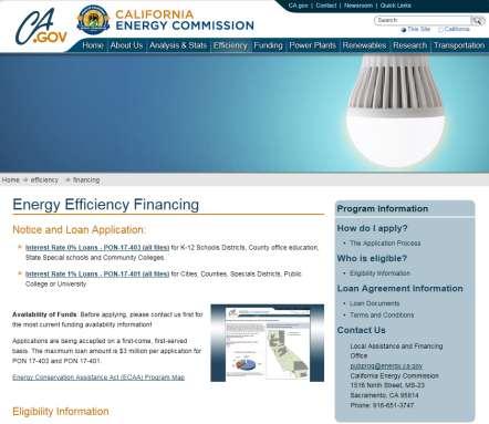 California Energy Commission Stay Informed Loan Program