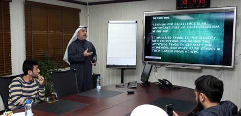 HSE Team Leader Fahad Al Dhamen welcomed the attendees and emphasized how a quick first aid response can reduce the severity of an illness/injury or make the difference between life and death.