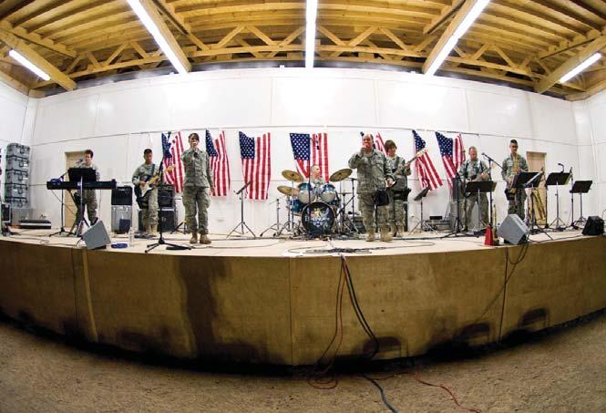 (Top) Air Force National Guard band Sonora plays