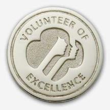 Description The Volunteer of Excellence Pin recognizes those volunteers who have contributed outstanding service, while partnering directly with girls in any pathway to implement the Girl Scout