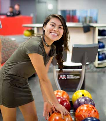 Aztec Lanes programming includes beginning and intermediate ENS bowling credit classes, Intramural leagues, and group events such as birthday parties, campus department activities, student group