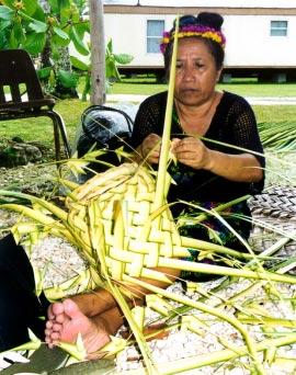 Check out the Movie Hotline at 52700 WEATHER Courtesy of Aeromet Quinnie Antibas, a teacher at Queen of Peace school, demonstrates how to weave a basket at the Marshallese Cultural Center.