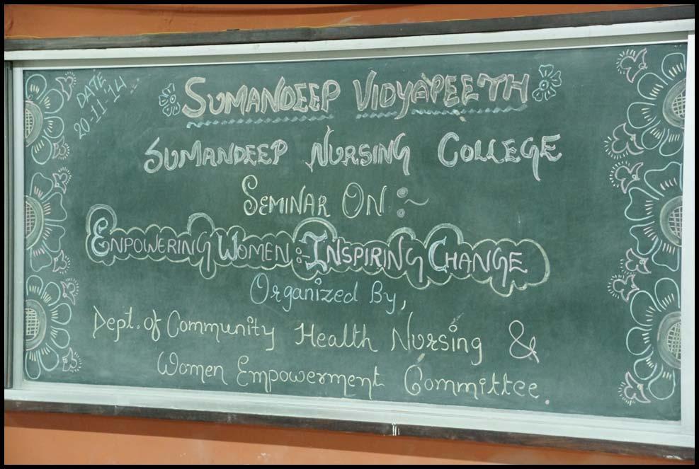 REPORT ON SEMINAR ON ENPOWERING WOMEN: INSPIRING CHANGE Empowering Women aims to inspire women with the courage to break free from the chains of limiting belief patterns and societal or religious