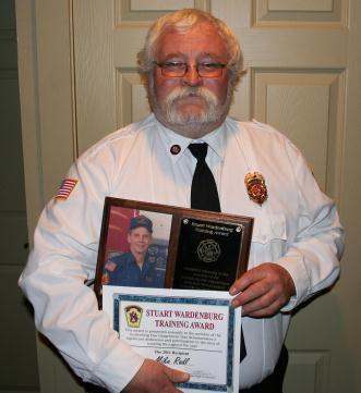 Chief Matt Witham Firefighter of the Year Mike Radl Stuart Wardenburg Award Service awards were