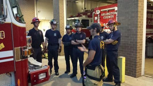 aid, safety, radio communications, and fire prevention education. Most of the training occurred at Station 6 using Falls Church apparatus and equipment for practical evolutions.