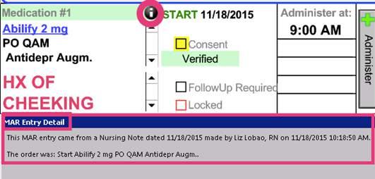 Administer at: field may be edited nurse or accept default settings.