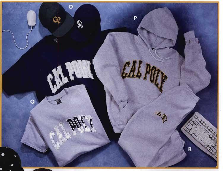 Cool nights by the beach are no sweat in this hooded sweatshirt. "Cal Poly" imprint.