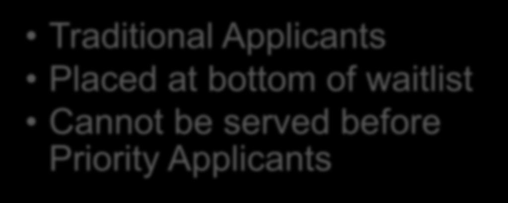 application date Does not Meet Criteria Traditional
