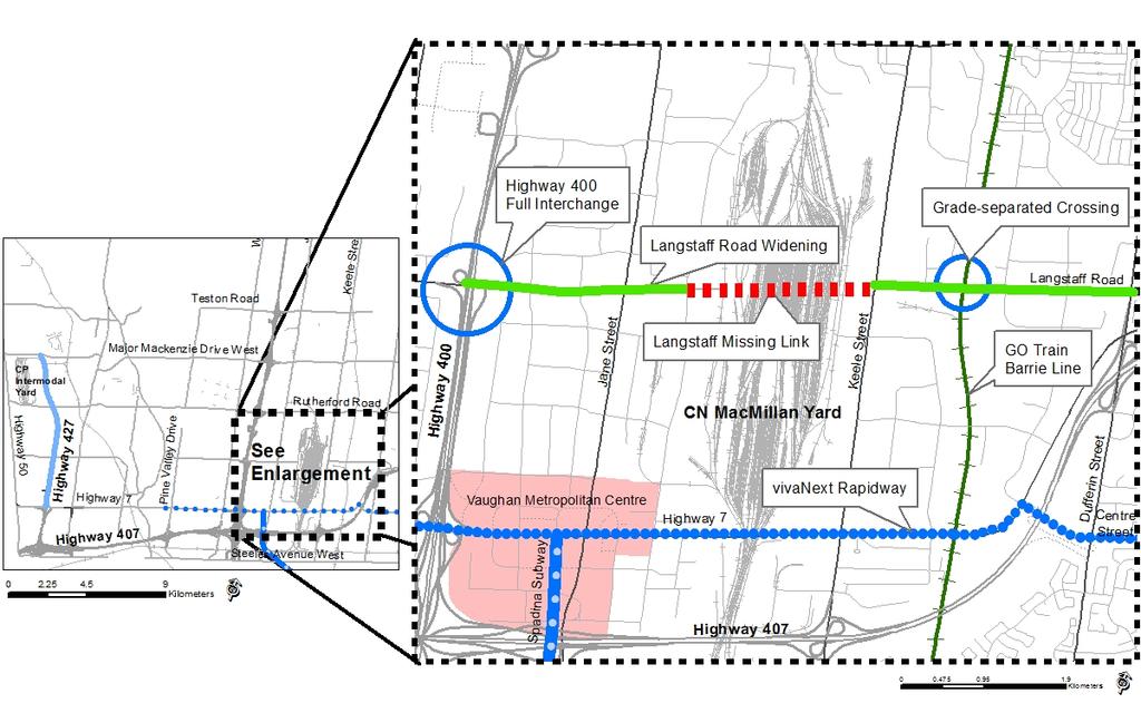 Federal and Provincial Capital Funding Opportunities Figure 1: Langstaff Road Extension project component map Link to key Council-approved plans The new Building Canada Plan supports the Liveable