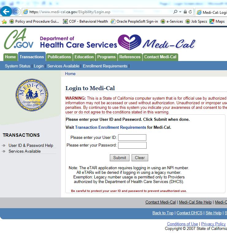 Medi-Cal eligibility can be checked on the