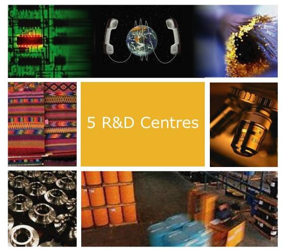 Research & Development Centres 5 R&D centres set up in April 2006 to promote applied R&D in the following five technology focus areas Information &