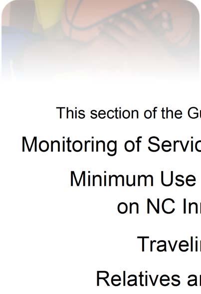 Remain on NC Innovations Waiver Traveling Out of State Relatives and Legal Guardians as