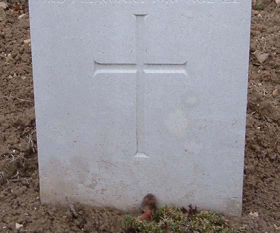 Formerly residing Regent Street, Rolvenden, Kent. Buried in the Wancourt British Cemetery, France. Grave reference I.D.37.