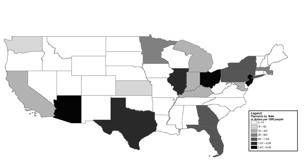 Figure 4: Per Capita Direct Payments by State 2007 - Stryker Information on Payments
