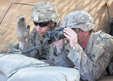 for the Expert Infantryman Badge at the Forward Operating Base Endeavor training area at Fort Bliss Friday. Spc. James Braswell, left, and Spc.