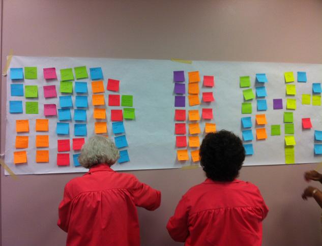 Results of the Community Health Summit The Summit attendees listed the three most important health issues in Greene County on Post-it notes and placed them on the wall, the results of the exercise