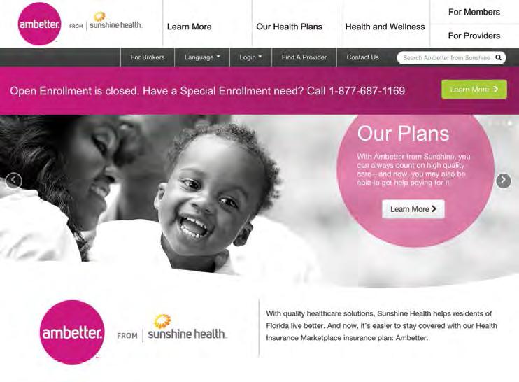 Membership and Coverage Information Website Information Ambetter from Sunshine Health s Website: Ambetter.SunshineHealth.