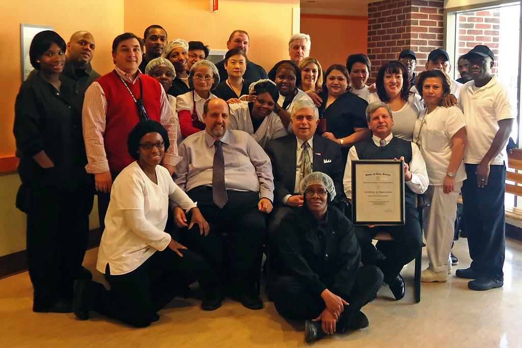 Food Service department recognized at DMAVA Awards Ceremony By Tom Hummel, Food Service director The Food Service department at the New Jersey Veterans Memorial Home at Menlo Park was recognized by
