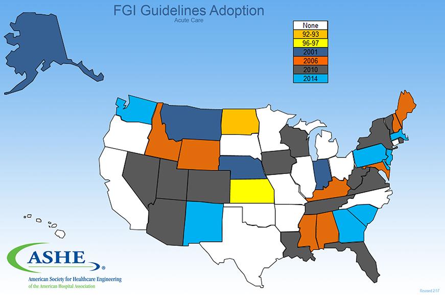 What Other States Are Doing FGI/AIA Guidelines for Design and Construction of Health Care Facilities FGI 2006 has table 2.
