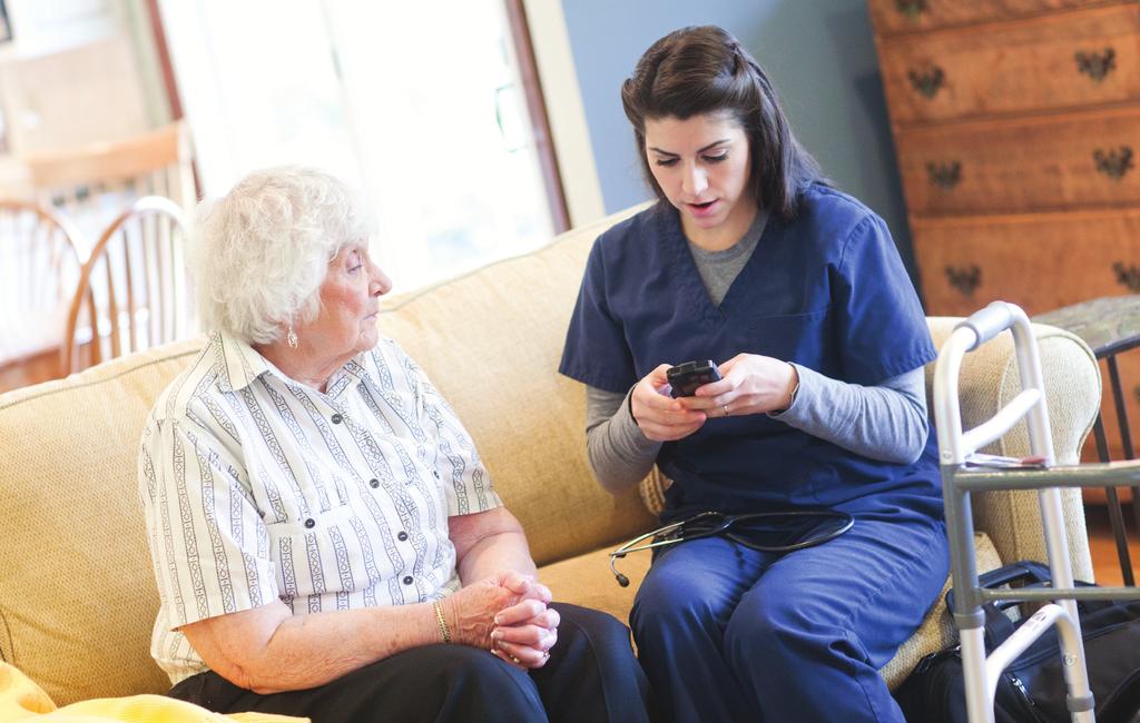With the ES400 in hand, home health caregivers can access and update the patient s electronic medical record (EMR); access detailed customer care plans; send an annotated color photograph of a wound