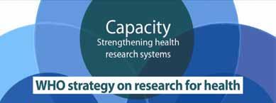 WHO Strategy on Research for Health: main goals Capacity -