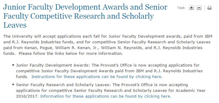Faculty Development Awards available to Core Directors