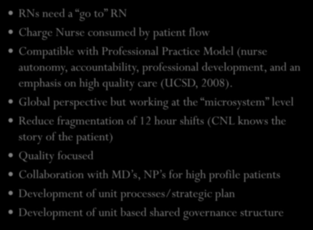 Why a Clinical Nurse Leader?