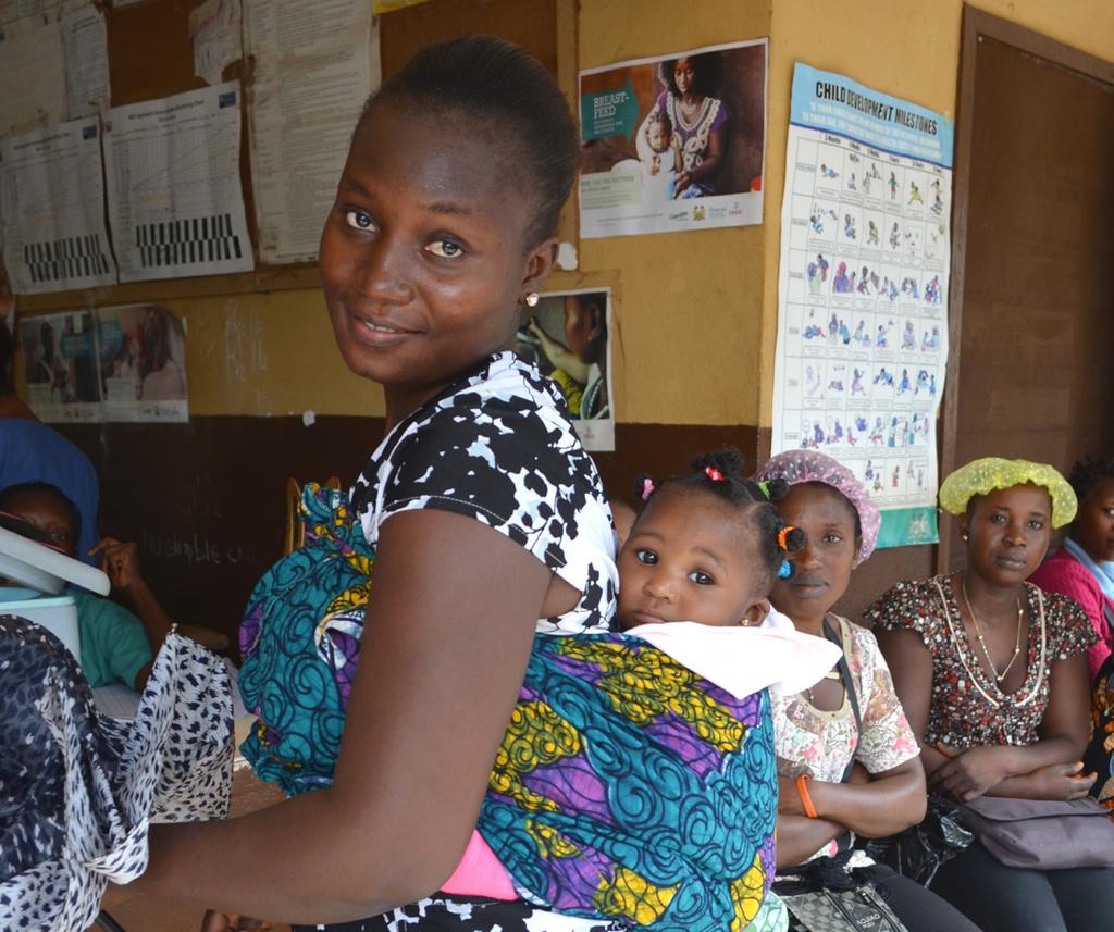 Photo: Pia Kochhar Jenneh Sesay, a 27-year-old student and mother of two, brings her infant daughter to the facility for regular