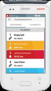 The solution can be extended with: Digistat Smart Central Mobile to bring device data and status directly in the hand of nurse staff and clinicians.