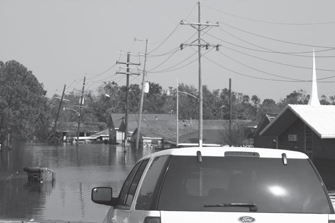 Storm surges and levee failures caused by Hurricane Katrina, a