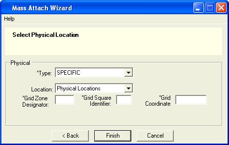 Figure 2 23: Mass Attach Wizard Select Physical Location (XML and TRN Files) Figure 2 24: Mass Attach Wizard Select Physical Location (CSV Files) 9.