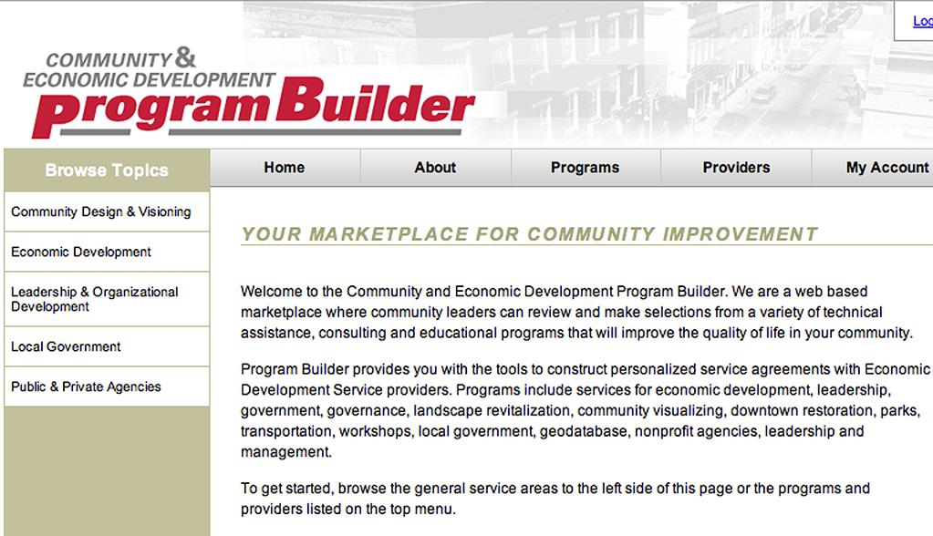 The site, called Program Builder, offers convenient access to training, technicians, and services that address community needs.