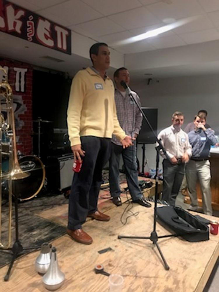 There was a brief break for Alumni Association President Brent Brewbaker to give an update on the Alumni Association and for the active Sage Adam Elshanawany to review the