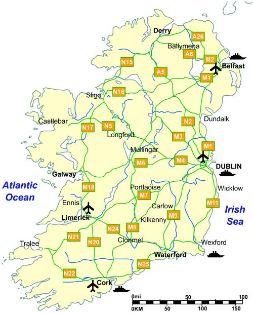 Appendix B Road Map of Ireland This map shows